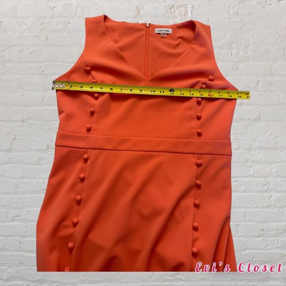 Calvin Klein Modern Essentials Porcelain Woman"s Midi Dress Coral Size 12 - Picture 9 of 12